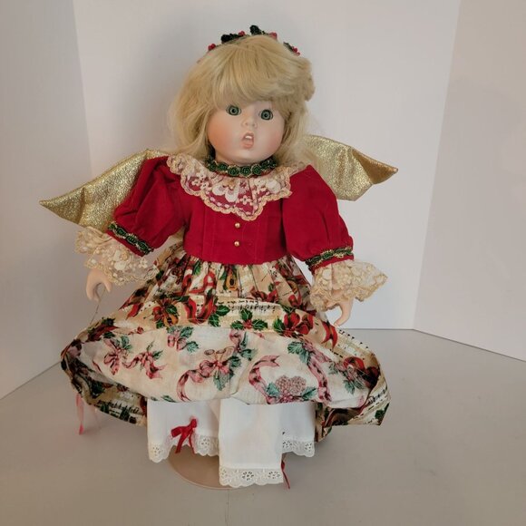 Goebel Heavenly Harmony Angel Doll Porcelain Musical Silent Night 16" 953/5000 - Picture 9 of 13